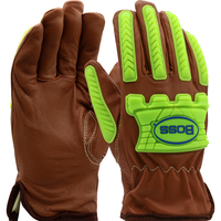 KS993KOAB/L BOSS XTREME AR TOP GRAIN GOATSKIN LEATHER DRIVERS GLOVES WITH OIL ARMOR FINISH & PARA-ARAMID LINING